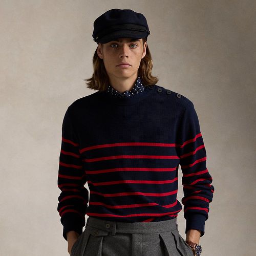 Col rond rayé en coton gaufré - Polo Ralph Lauren - Modalova