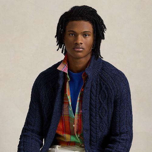 Cardigan en tricot d'Aran de coton jaspé - Polo Ralph Lauren - Modalova