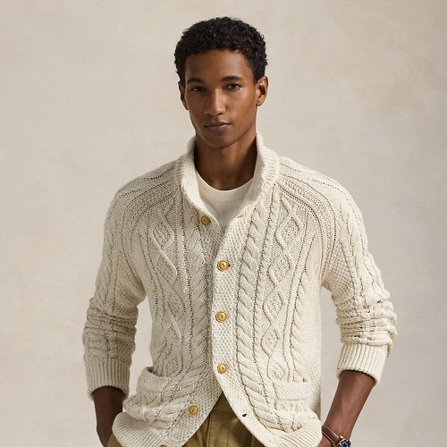 Cardigan en tricot d'Aran de coton jaspé - Polo Ralph Lauren - Modalova