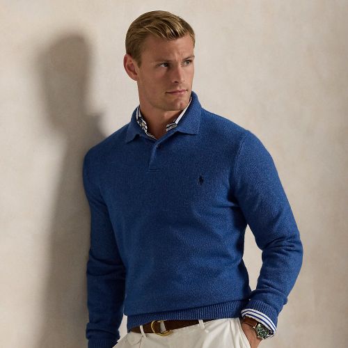 Pull à col polo en laine et coton - Polo Ralph Lauren - Modalova