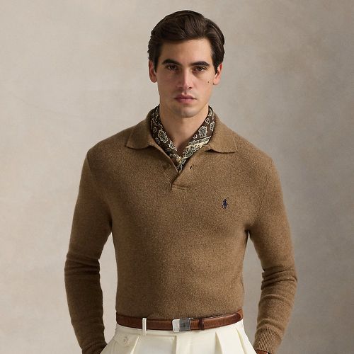 Pull à col polo en laine et coton - Polo Ralph Lauren - Modalova