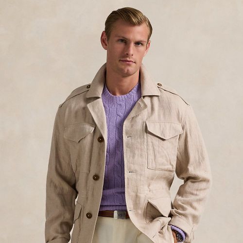 Veste de treillis en lin à chevrons - Polo Ralph Lauren - Modalova