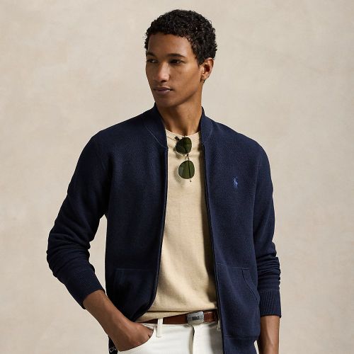 Pull entièrement zippé en coton piqué - Polo Ralph Lauren - Modalova