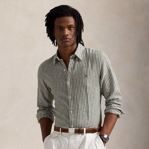 Chemise en lin rayé Custom Fit - Polo Ralph Lauren - Modalova