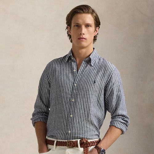 Chemise en lin rayé Custom Fit - Polo Ralph Lauren - Modalova