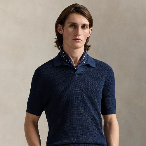 Pull à col Johnny en lin piqué - Polo Ralph Lauren - Modalova