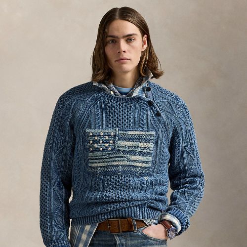 Pull à drapeau en tricot d'Aran - Polo Ralph Lauren - Modalova