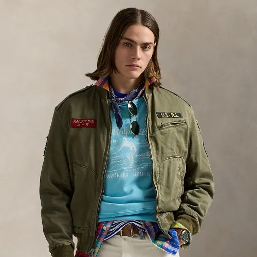 Veste d'aviateur en satinette - Polo Ralph Lauren - Modalova