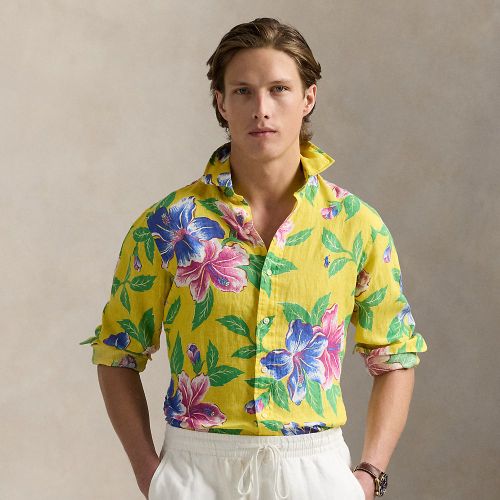 Chemise classique motif hibiscus en lin - Polo Ralph Lauren - Modalova