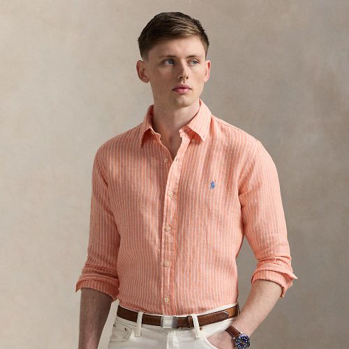 Chemise rayée Custom Fit en lin - Polo Ralph Lauren - Modalova