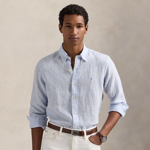 Chemise rayée Custom Fit en lin - Polo Ralph Lauren - Modalova