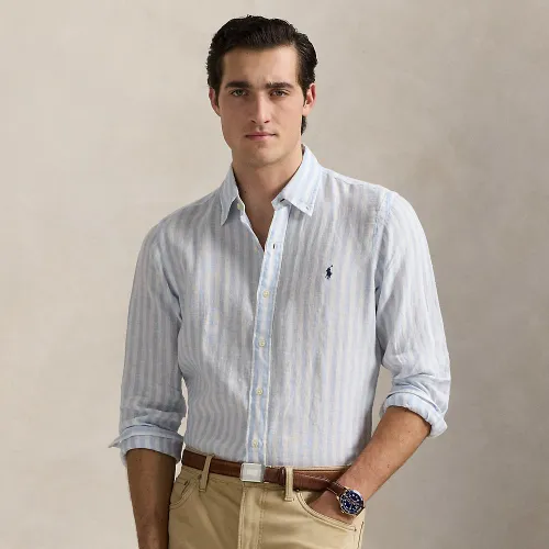 Chemise rayée Custom Fit en lin - Polo Ralph Lauren - Modalova