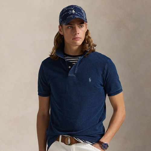 Polo ajusté en piqué indigo - Polo Ralph Lauren - Modalova