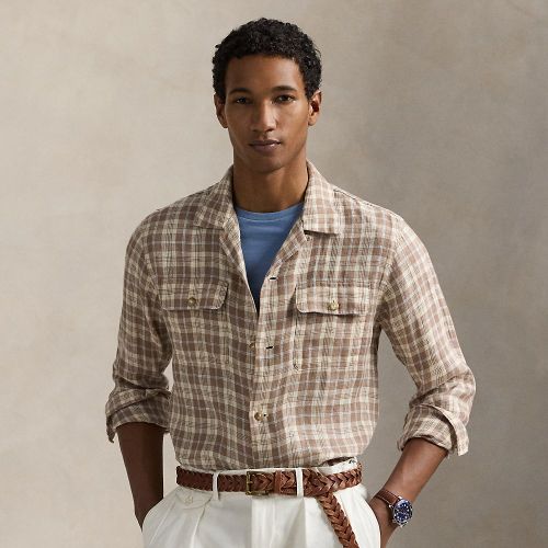 Chemise safari écossaise Classic Fit lin - Polo Ralph Lauren - Modalova