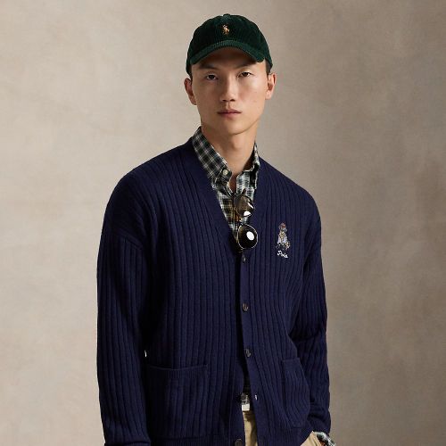 Cardigan Big Fit brodé chien en laine - Polo Ralph Lauren - Modalova