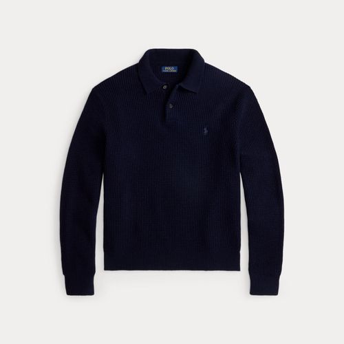 Pull col polo texturé en laine et coton - Polo Ralph Lauren - Modalova