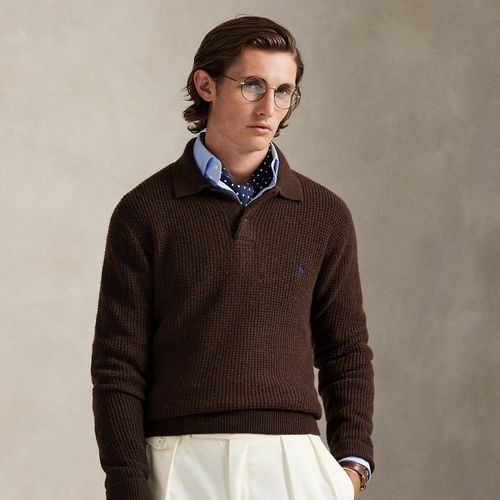 Pull col polo texturé en laine et coton - Polo Ralph Lauren - Modalova