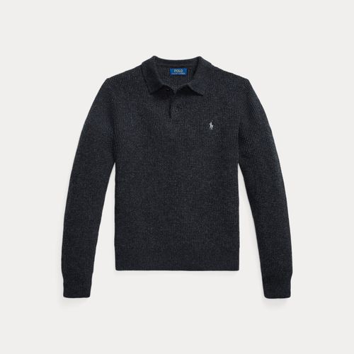 Pull col polo texturé en laine et coton - Polo Ralph Lauren - Modalova