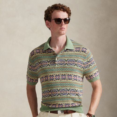 Pull à col polo en lin et coton - Polo Ralph Lauren - Modalova