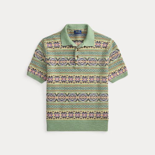 Pull à col polo en lin et coton - Polo Ralph Lauren - Modalova