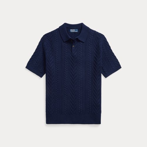 Pull en coton en maille Aran à col polo - Polo Ralph Lauren - Modalova