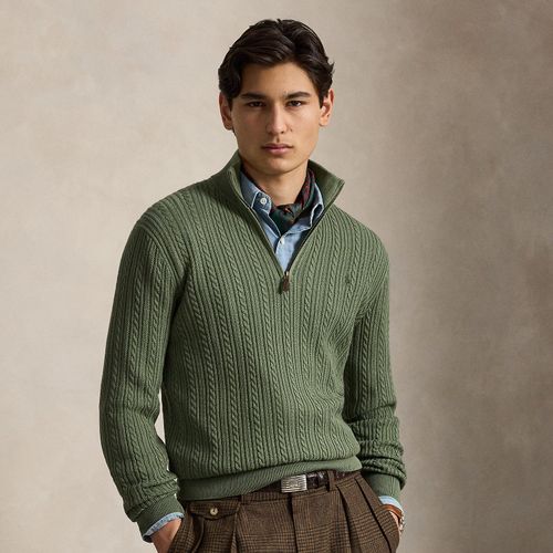 Pull torsadé en coton à col cheminée - Polo Ralph Lauren - Modalova