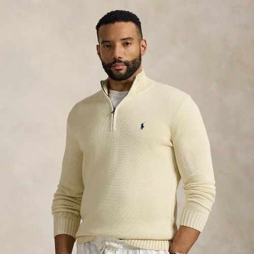 Grandes Tailles - Pull demi-zippé en coton - Big & Tall - Modalova