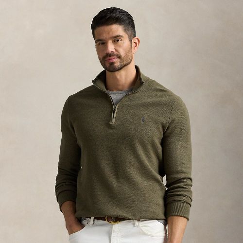 Grandes Tailles - Pull demi-zippé en coton piqué - Big & Tall - Modalova