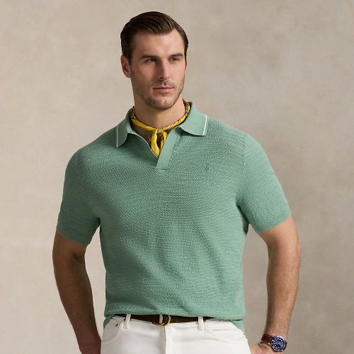 Grandes Tailles - Pull texturé en coton et lin - Big & Tall - Modalova