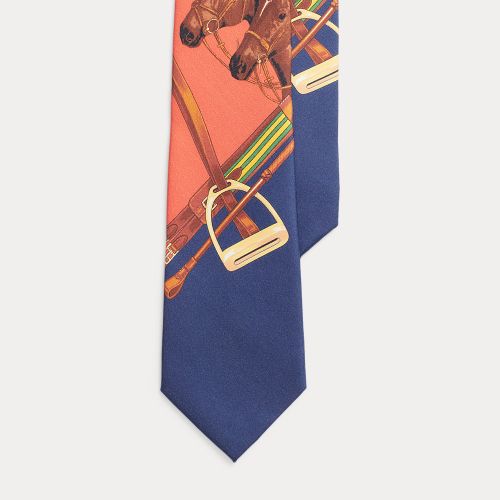 Cravate à motif équestre sergé de soie - Polo Ralph Lauren - Modalova
