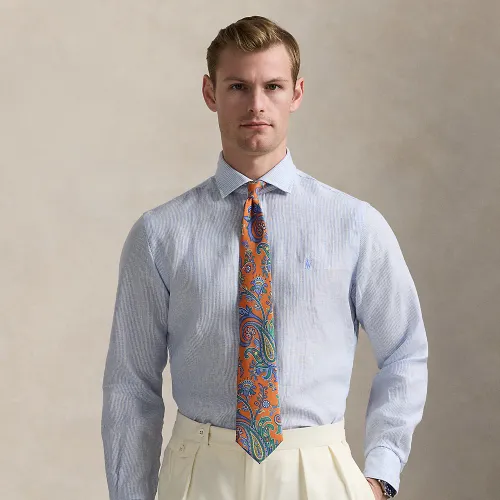 Chemise rayée en lin Custom Fit - Polo Ralph Lauren - Modalova