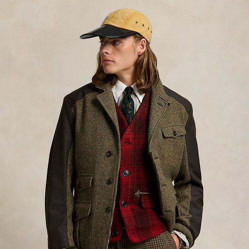 Veste ajustée laine Shetland toile cirée - Polo Ralph Lauren - Modalova