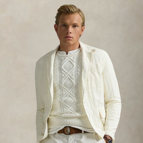 Veste costume ajustée coton flammé lin - Polo Ralph Lauren - Modalova