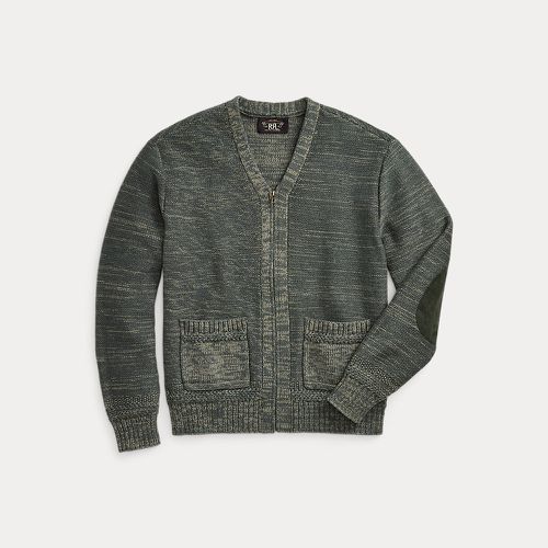 Cardigan zippé coton mélangé bordé daim - RRL - Modalova