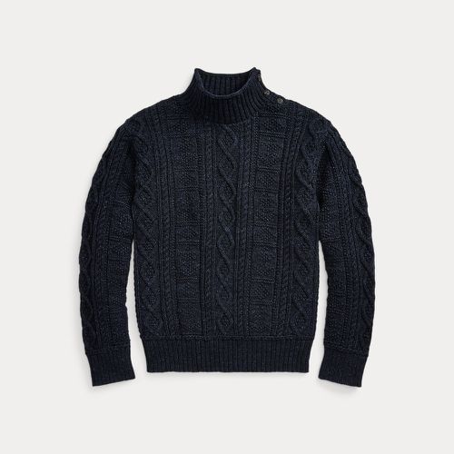 Pull col cheminée tricot d'Aran en coton - RRL - Modalova