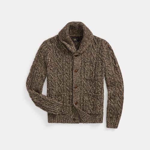 Cardigan col châle tricot d'Aran jaspé - RRL - Modalova