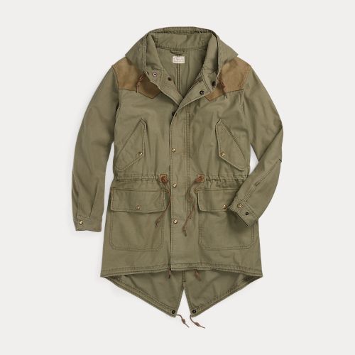 Parka en satinette à empiècement en cuir - RRL - Modalova