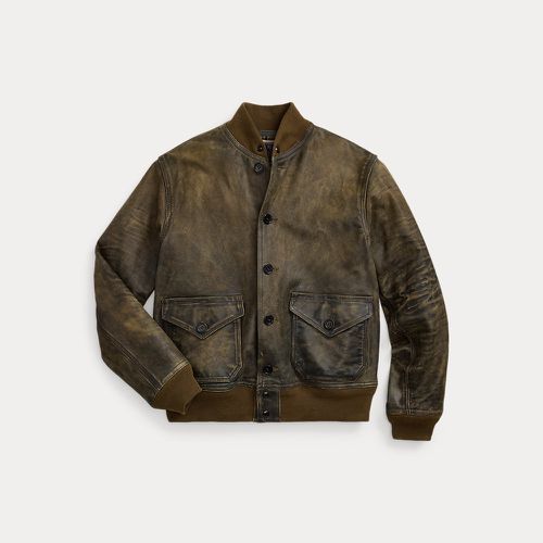 Bomber en cuir indigo - RRL - Modalova