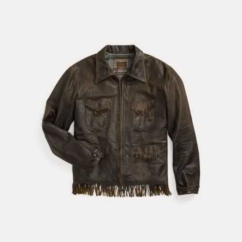 Veste en cuir à franges - RRL - Modalova