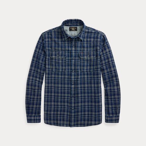 Chemise workwear écossaise indigo - RRL - Modalova