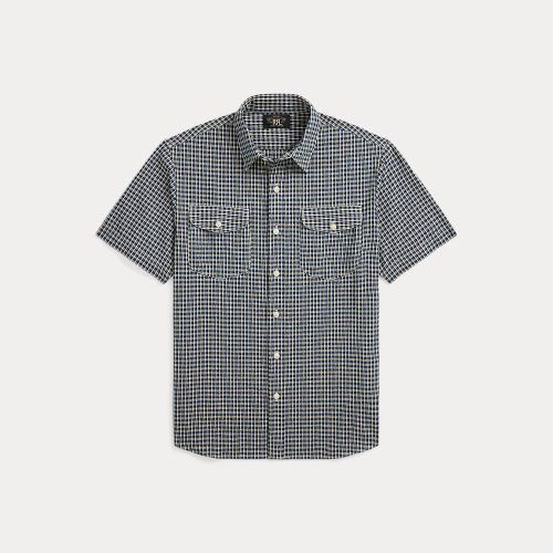 Chemise workwear en seersucker indigo - RRL - Modalova