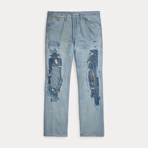Pantalon vintage 5 poches rapiécé indigo - RRL - Modalova