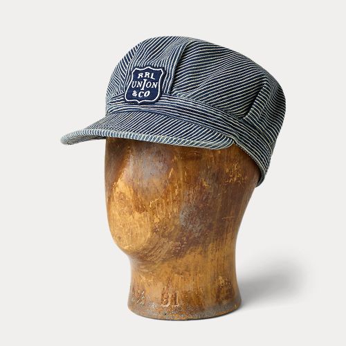 Casquette rayée en piqué indigo - RRL - Modalova