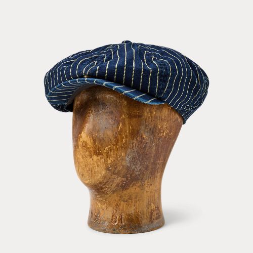 Casquette newsboy rayée en sergé indigo - RRL - Modalova