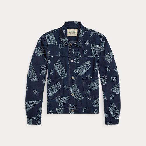 Veste motif ferroviaire en sergé indigo - RRL - Modalova