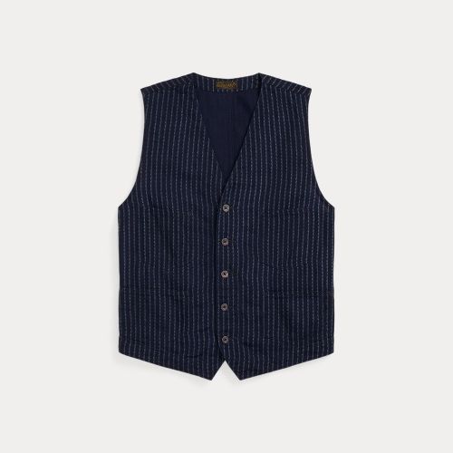 Gilet en sergé indigo - RRL - Modalova