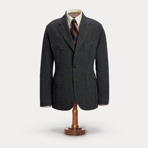 Blazer à chevrons en coton et lin - RRL - Modalova