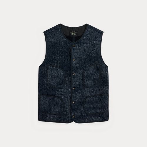 Gilet en molleton indigo à motif - RRL - Modalova