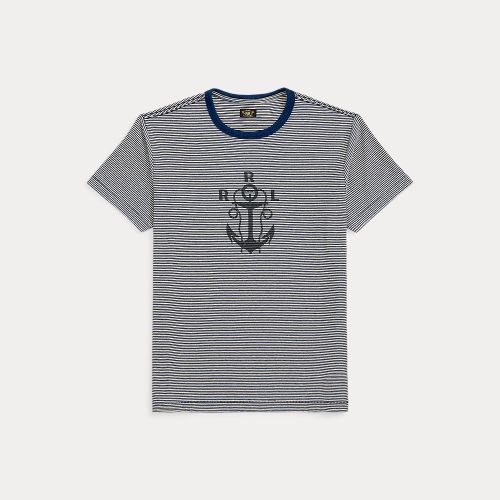 T-shirt rayé à logo en jersey - RRL - Modalova