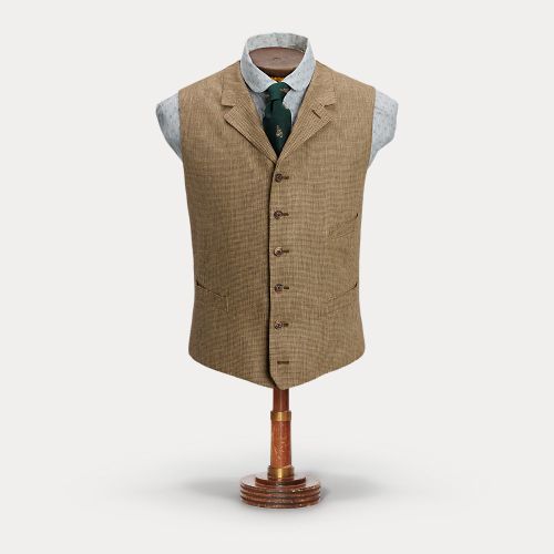 Gilet à revers crantés en sergé de lin - RRL - Modalova